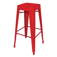 Commercial Steel High Stool | Bistro Bar Stool | Red (Pack of 4) | Bolero DL871