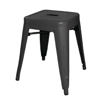 Bistro Stool | Low Steel Bar Stool | Black Finish | Pack of 4 | Bolero DL880