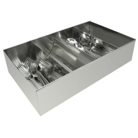 Commercial Cutlery Holder | Stainless Steel Utensil Organizer | 4 Compartment | Olympia DM274