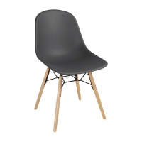PP Moulded Side Chair | Modern Dining Chair | Charcoal with Spindle Legs | Bolero DM841