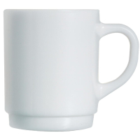 Stackable Mugs | White Opal Cups | 250ml Capacity | Arcoroc DP077