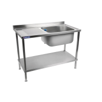 Commercial Stainless Steel Sink | Left Hand Drainer | 1000mm Single Bowl | Holmes DR060