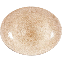 Oval Coupe Plate | Raku Plate | 317mm Garnet Orange | Churchill Studio Prints DR708