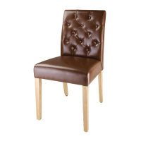 Button Dining Chairs | Tan Leather Restaurant Chairs | Chiswick Style | Pack of 2 | Bolero DT699