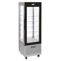 Commercial Roller Grill Display Fridge | Refrigerated Display Cabinet | Fixed Shelves | Stainless Steel