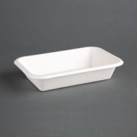 Compostable Food Trays | Bagasse Takeaway Containers | 180mm Eco-Friendly | Fiesta Green DW347