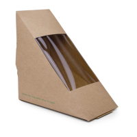 Compostable Kraft Sandwich Wedges | Eco-Friendly Food Packaging | Biodegradable Takeaway Containers | Vegware DW624