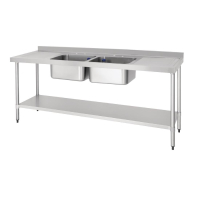 Commercial Double Sink | Stainless Steel Sink with Double Drainer | 2100 x 600mm | Vogue DY829