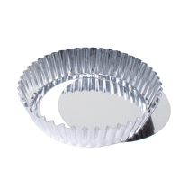 Deep Fluted Quiche Tin | Removable Base Tart Pan | 10cm Diameter | Matfer E800