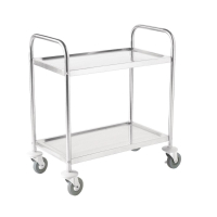 Stainless Steel Clearing Trolley | 2 Tier Service Cart | Medium Size | Vogue F997