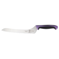 Offset Serrated Bread Knife | Allergen Safety Knife | 23cm Purple Handle | Mercer Culinary FB503