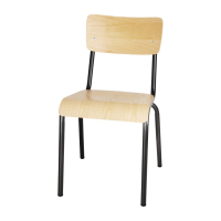 Cantina Side Chairs | Wooden Seat Pad Restaurant Chairs | Metallic Grey | Bolero FB942