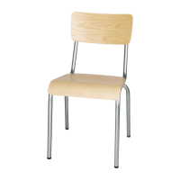 Cantina Side Chairs | Galvanised Metal Dining Chairs | Wooden Seat Pad | Bolero FB946 (Pack of 4)