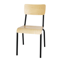 Cantina Side Chairs | Wooden Seat Dining Chairs | Black Frame | Pack of 4 | Bolero FB949