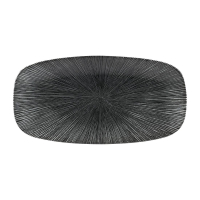 Oblong Chefs Plates | Studio Prints Agano | Black 355 x 189mm | Churchill FC106