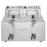 Commercial Twin Tank Countertop Electric Fryer | Deep Fat Fryer | 2x8L Capacity with Timers | Buffalo FC375