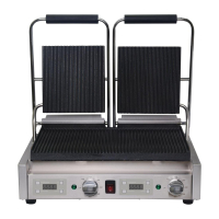 Commercial Contact Grill | Double Ribbed Grill | Cast Iron Plates | Buffalo FC383