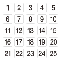 Plastic Table Numbers Inserts | Restaurant Table Numbers | Numbers 1-25 | Olympia GC086