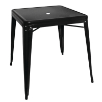 Bistro Steel Square Table | Outdoor Dining Table | 668mm Black | Bolero GC867