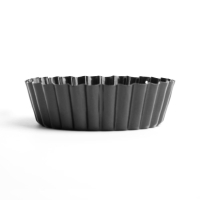 Non-Stick Deep Fluted Quiche Tin | 10cm Tart Pan | Professional Bakeware | Vogue GC988