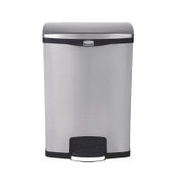 Commercial Pedal Bin | Slim Jim Front Step Bin | Stainless Steel 90L | Rubbermaid GE939