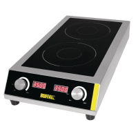 Commercial Double Induction Hob | Heavy Duty Electric Induction Cooktop | 3.5kW Power | Buffalo GF239