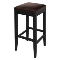 Faux Leather High Bar Stools | Dark Brown Bar Chairs | 2 Pack | Bolero GG649