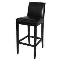Faux Leather High Bar Stool | Black Bar Chair | Height Adjustable Seating | Bolero GG651