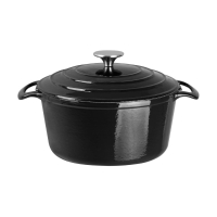 Round Casserole Dish | Black Casserole Pot | 3.2 Litre Capacity | Vogue GH300