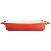 Cast Iron Dish | Rectangular Orange Cookware | 2.8 Litre Capacity | Vogue GH322