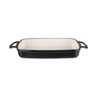 Cast Iron Rectangular Dish | Black Cast Iron Bakeware | 1.8 Litre Capacity | Vogue GH323