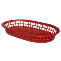Oval Food Basket | Polypropylene Food Basket | Red Serving Basket | Olympia GH967