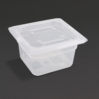 Polypropylene Gastronorm Container | 1/6 GN Container with Lid | 100mm Deep | Vogue GJ526