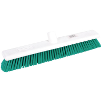 Soft Bristle Hygiene Broom | Commercial Sweeping Brush | 18in Green | Jantex GK874