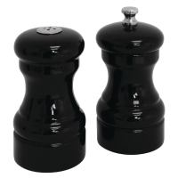 Salt and Pepper Set | Black Shakers | Tableware Condiment Dispensers | Olympia GL087