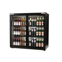 Double Sliding Door Back Bar Cooler | Maxi Bar Fridge | EcoChill Black | Autonumis A210101