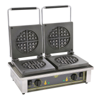 Commercial Round Waffle Maker | Belgian Waffle Machine | Non-Stick Cast Iron | Roller Grill GED75