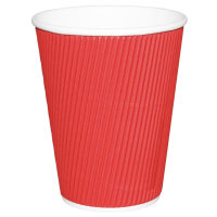 Takeaway Coffee Cups | Ripple Wall Cups | Red 12oz | Fiesta GP428