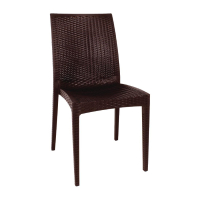 Rattan Bistro Side Chairs | Polypropylene Restaurant Chairs | Brown Stackable Set | Bolero GR361