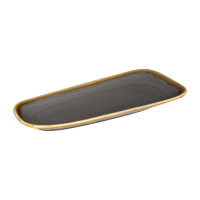 Kiln Stoneware Platter | Round Serving Plate | Smoke Grey 335mm | Olympia HC377
