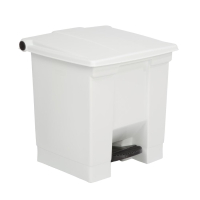 Commercial Step On Pedal Bin | White Waste Container | 30.5L Capacity | Rubbermaid K805