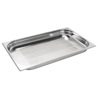 Perforated Gastronorm Pan | Stainless Steel 1/1 GN Container | 20mm Depth | Vogue K827