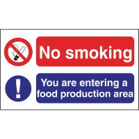 No Smoking Food Production Sign | Health & Safety Signage | Mandatory Workplace Notice | L906