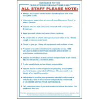 Food Safety Act 1995 Guidance Sign | Hygiene Compliance Sign | A4 Format | Vogue L951
