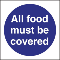 All Food Must Be Covered Sign | Hygiene Safety Sign | Food Storage Notice | Vogue L953