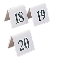 Plastic Table Numbers 31-40 | Restaurant Table Markers | Freestanding Display | Olympia L984