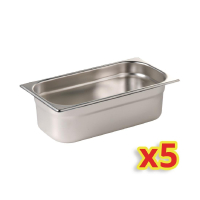 Gastronorm Container Kit | Food Storage Containers | 5x 1/4 Pans | Vogue S407