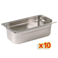 Gastronorm Container Kit | 1/4 GN Food Storage Containers | 10 Piece Set | Vogue S410