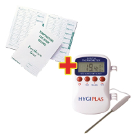 Digital Multistem Thermometer | Food Temperature Probe | With Temperature Log Book | Hygiplas S595