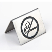 No Smoking Table Sign | No Smoking Display | Brushed Steel | Olympia U044